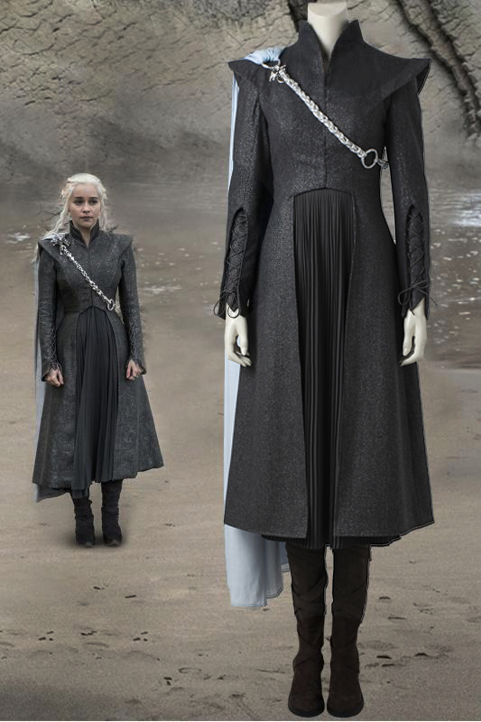 Game Of Thrones Season 7 Daenerys Targaryen Outfits Cosplay Costume With Boots