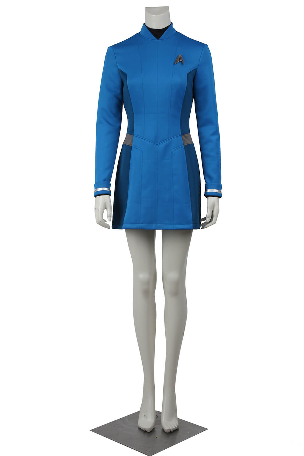 star trek blue dress Beyond Carol Marcus Cosplay Costume – AAACosplay summercij26 70s Vintage Blue Floral Cotton Including Color:Gold Champagne Bouquet