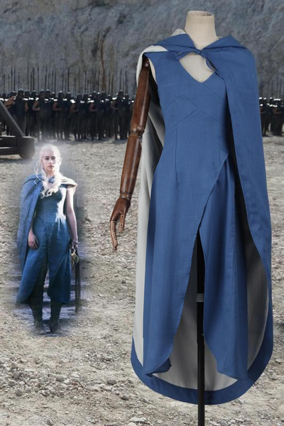 khaleesi blue dress costume Game Of Thrones A Song Of Ice And Fire Daenerys Targaryen Cosplay Cost – AAACosplay Black Evening Gown Ball One Shoulder A dress A girdle Size:8XL-Waist 50-52 inches