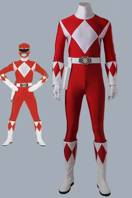 Mighty Morphin' Power Rangers Geki Tyranno Ranger Cosplay Costume With Boots
