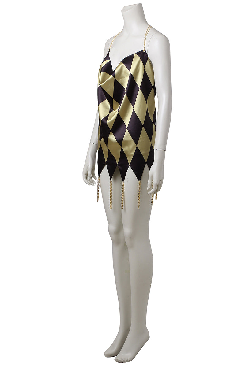 harley quinn dress gold and black DC Suicide Squad Harley Quinn Sexy Dress Cosplay Costume – AAACosplay