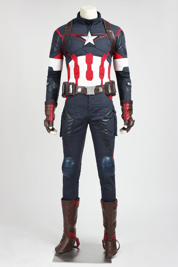 Marvel Avengers: Age Of Ultron Captain America Steve Rogers Cosplay Costume