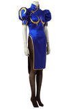 Street Fighter 5 Chun Li Blue Dress Game Outfit Cosplay Costume With Boots