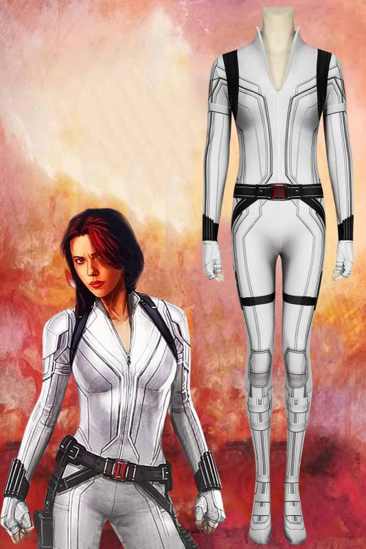 2020 Movie Black Widow Natasha Romanoff White Jumpsuit
