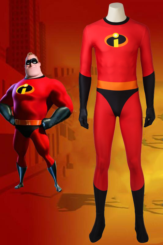 Incredibles 2 Mr. Incredible Bob Parr Cosplay Costume 40D Jumpsuit