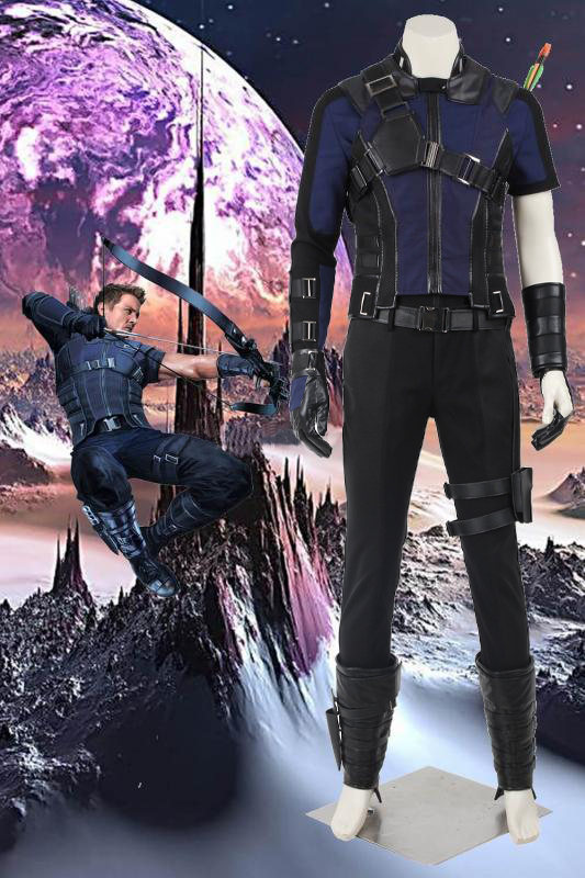 Marvel Captain America 3 Civil War Hawkeye Clinton Francis Barton Blue Cosplay Costume
