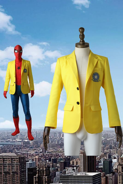 Movie Spiderman Homecoming Cosplay Spiderman Yellow Jacket Costume Pet AAACosplay
