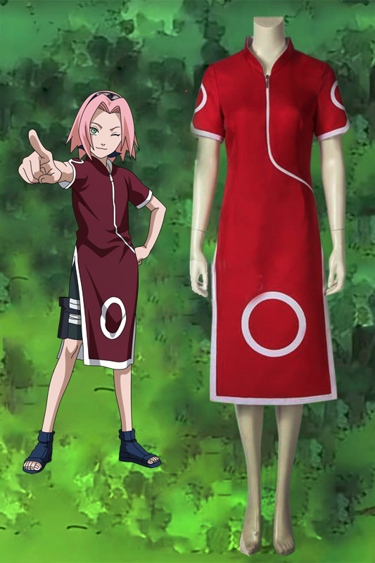 Naruto Haruno Sakura 1st Cosplay Costume - Ycosplay