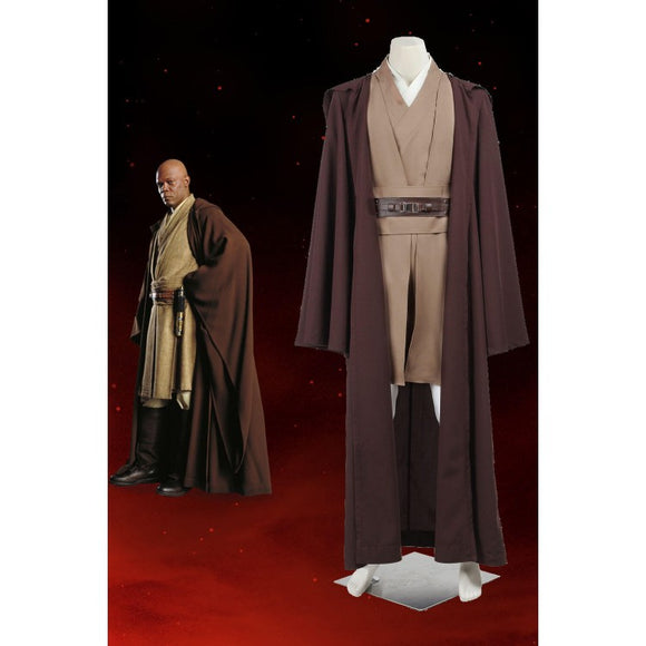 Star Wars Jedi Knight Mace Windu Tunic Cosplay Costume With Cloak